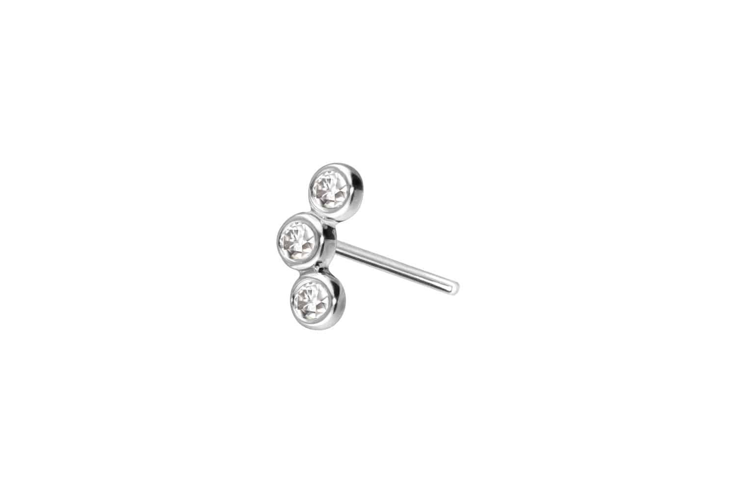 14 Karat Gold Aufsatz mit Titan Push Pin MOISSANIT-BOGEN